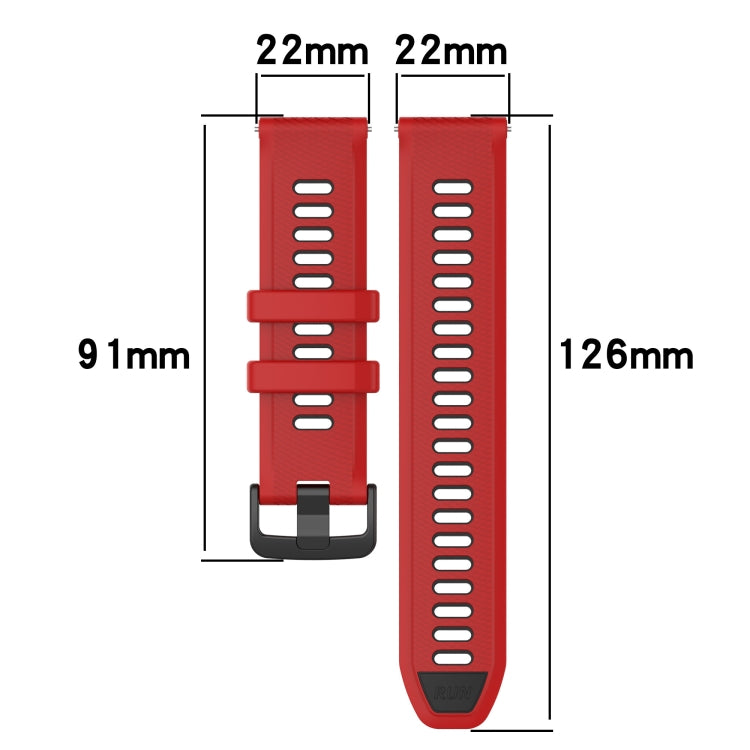 For Huawei GT2 46mm 22mm Sports Two-Color Silicone Watch Band(Black+Red) - Watch Bands by buy2fix | Online Shopping UK | buy2fix