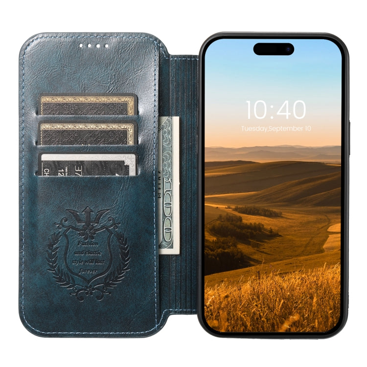 For iPhone 12 Pro Max Suteni J05 Leather Magnetic Magsafe Phone Case(Blue) - iPhone 12 Pro Max Cases by Suteni | Online Shopping UK | buy2fix