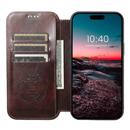 For iPhone 14 Plus Suteni J05 Leather Magnetic Magsafe Phone Case(Brown) - iPhone 14 Plus Cases by Suteni | Online Shopping UK | buy2fix