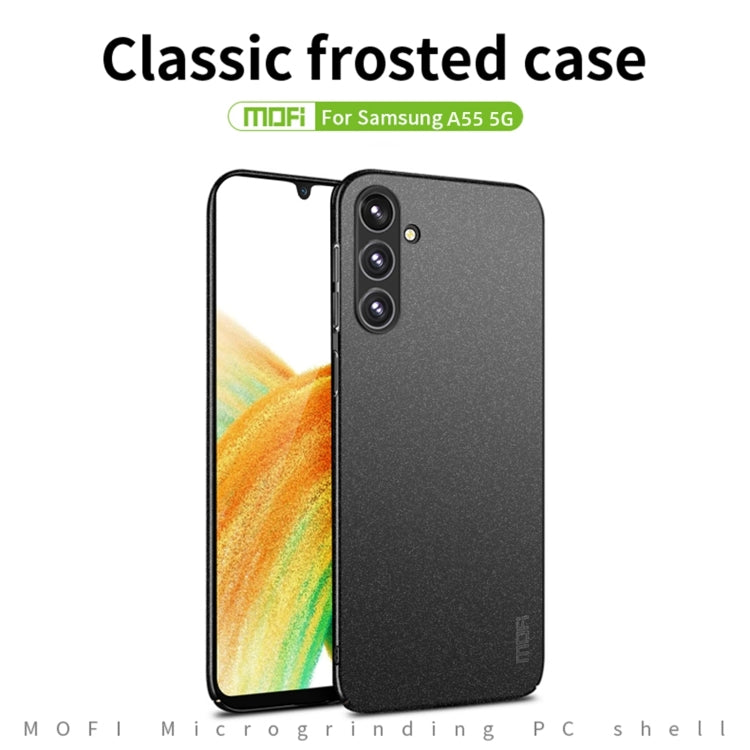 For Samsung Galaxy A55 5G MOFI Fandun Series Frosted PC Ultra-thin All-inclusive Phone Case(Gray) - Galaxy Phone Cases by MOFI | Online Shopping UK | buy2fix