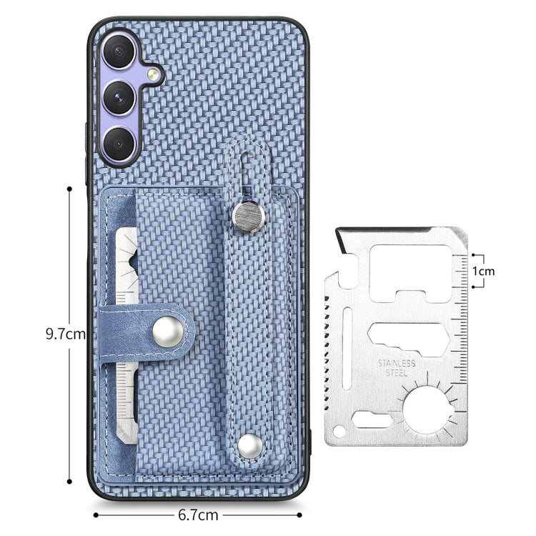 For Samsung Galaxy S25 5G Wristband Kickstand Wallet Back Phone Case with Tool Knife(Blue) - Galaxy S25 5G Cases by buy2fix | Online Shopping UK | buy2fix