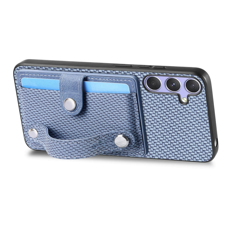 For Samsung Galaxy S25+ 5G Wristband Kickstand Wallet Back Phone Case with Tool Knife(Blue) - Galaxy S25+ 5G Cases by buy2fix | Online Shopping UK | buy2fix