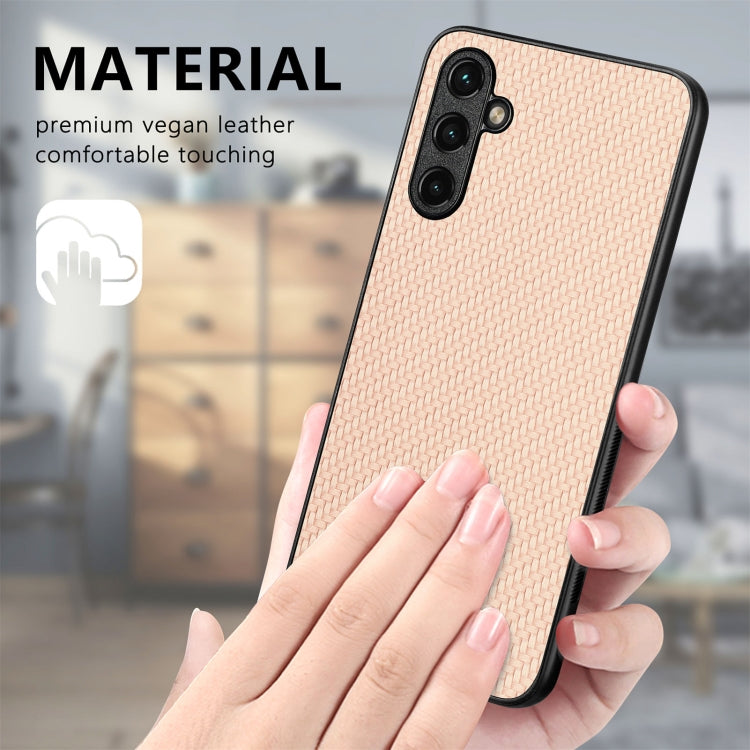 For Samsung Galaxy S25 Ultra 5G Carbon Fiber Texture Leather Back Cover Phone Case(Brown) - Galaxy Phone Cases by buy2fix | Online Shopping UK | buy2fix