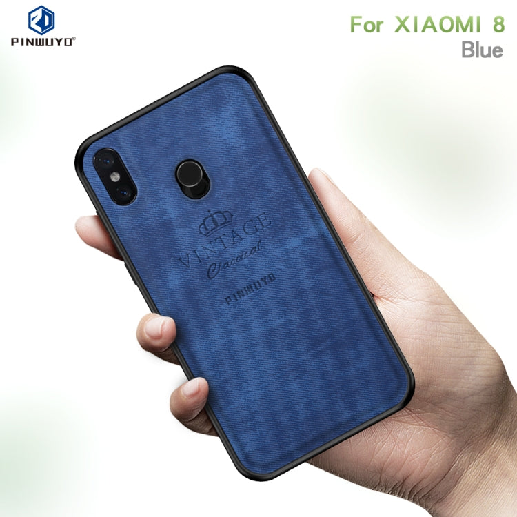 PINWUYO Shockproof Waterproof Full Coverage PC + TPU + Skin Protective Case for Xiaomi Mi 8(Blue) - Xiaomi Cases by PINWUYO | Online Shopping UK | buy2fix