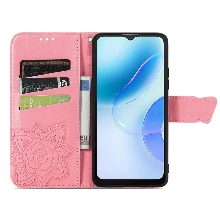 For Blackview A53 Butterfly Love Flower Embossed Leather Phone Case(Pink) - More Brand by buy2fix | Online Shopping UK | buy2fix