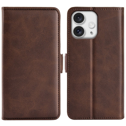 For iPhone 16 Pro Max Dual-side Magnetic Buckle Horizontal Flip Leather Phone Case(Brown) - iPhone 16 Pro Max Cases by buy2fix | Online Shopping UK | buy2fix