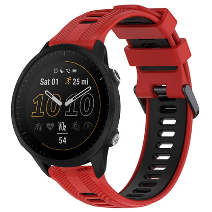 For Garmin Forerunner 955 Sports Two-Color Silicone Watch Band(Red+Black) - Watch Bands by buy2fix | Online Shopping UK | buy2fix