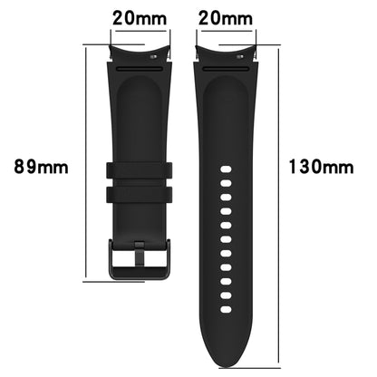 For Samsung Galaxy Watch 6 Silicone Leather Black Buckle Watch Band(Brown) - Watch Bands by buy2fix | Online Shopping UK | buy2fix