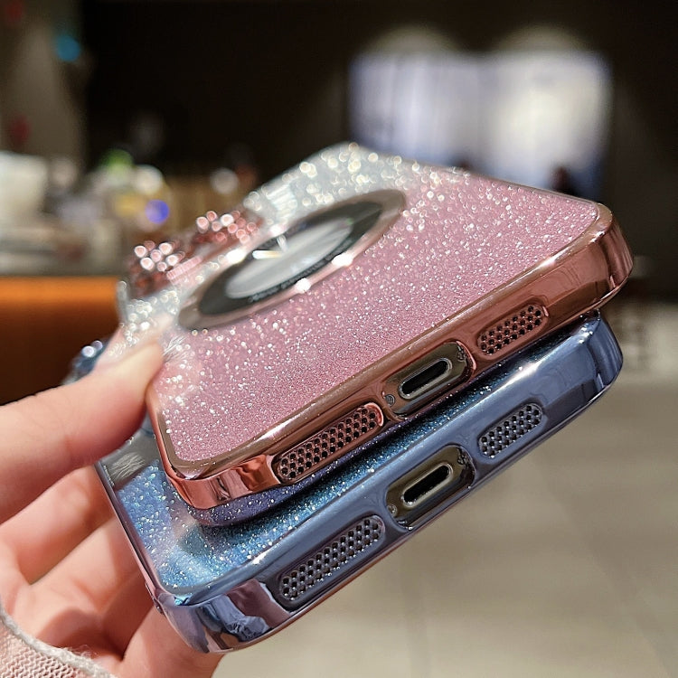 For iPhone 11 Pro Max MagSafe Gradient Glitter Electroplating TPU Phone Case(Rose) - iPhone 11 Pro Max Cases by buy2fix | Online Shopping UK | buy2fix