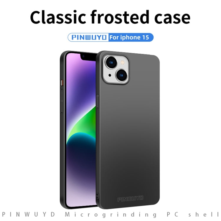 For iPhone 15 PINWUYO Micro-Frosted PC Ultra-thin Hard Phone Case with Magsafe Magnetic Ring(Blue) - iPhone 15 Cases by PINWUYO | Online Shopping UK | buy2fix