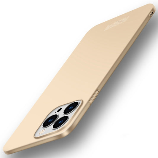 For iPhone 15 Pro Max PINWUYO Micro-Frosted PC Ultra-thin Hard Phone Case with Magsafe Magnetic Ring(Gold) - iPhone 15 Pro Max Cases by PINWUYO | Online Shopping UK | buy2fix