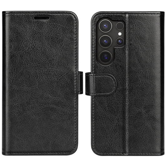 For Samsung Galaxy S25 Ultra 5G R64 Texture Horizontal Flip Leather Phone Case(Black) - Galaxy S25 Ultra 5G Cases by buy2fix | Online Shopping UK | buy2fix