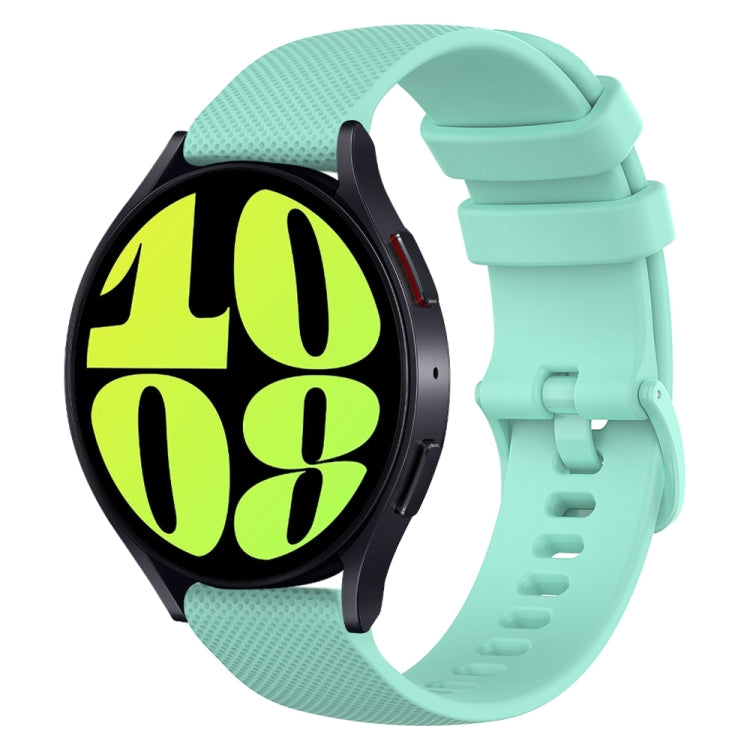 For Samsung Galaxy Watch 6 44mm 20mm Checkered Silicone Watch Band(Teal) - Watch Bands by buy2fix | Online Shopping UK | buy2fix