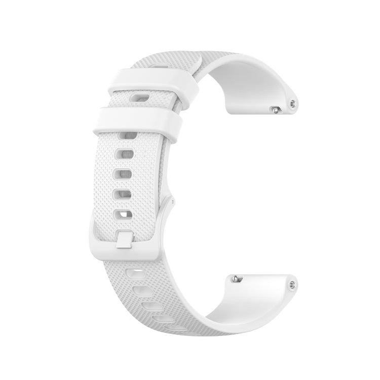 For Samsung Galaxy Watch 6 40mm 20mm Checkered Silicone Watch Band(White) - Watch Bands by buy2fix | Online Shopping UK | buy2fix