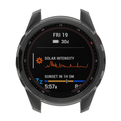 For Garmin Fenix 7X Pro Half-Package TPU Watch Protective Case(Transparent Black) - Watch Cases by buy2fix | Online Shopping UK | buy2fix