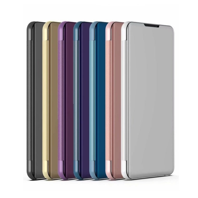 For iPhone 16 Pro Plated Mirror Horizontal Flip Leather Phone Case with Holder(Purple Blue) - iPhone 16 Pro Cases by buy2fix | Online Shopping UK | buy2fix