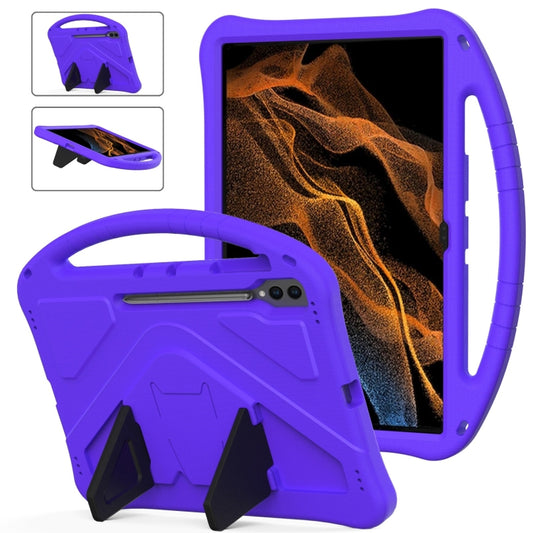 For Samsung Galaxy Tab S8 Ultra EVA Shockproof Tablet Case with Holder(Purple) - Galaxy Tab S8 Ultra Cases by buy2fix | Online Shopping UK | buy2fix