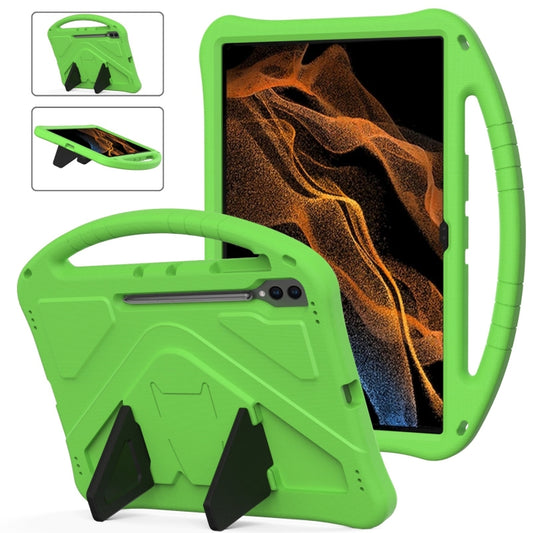 For Samsung Galaxy Tab S8 Ultra EVA Shockproof Tablet Case with Holder(Green) - Galaxy Tab S8 Ultra Cases by buy2fix | Online Shopping UK | buy2fix