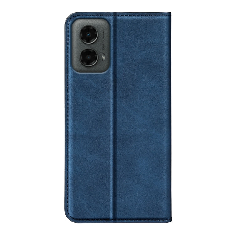 For Motorola Moto G 5G 2024 Retro-skin Magnetic Suction Leather Phone Case(Dark Blue) - Motorola Cases by buy2fix | Online Shopping UK | buy2fix