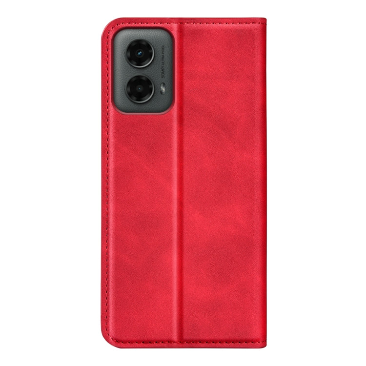 For Motorola Moto G 5G 2024 Retro-skin Magnetic Suction Leather Phone Case(Red) - Motorola Cases by buy2fix | Online Shopping UK | buy2fix