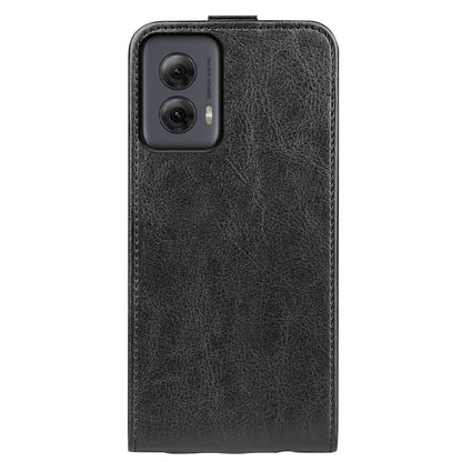 For Motorola Moto G Power 5G 2024 R64 Texture Single Vertical Flip Leather Phone Case(Black) - Motorola Cases by buy2fix | Online Shopping UK | buy2fix