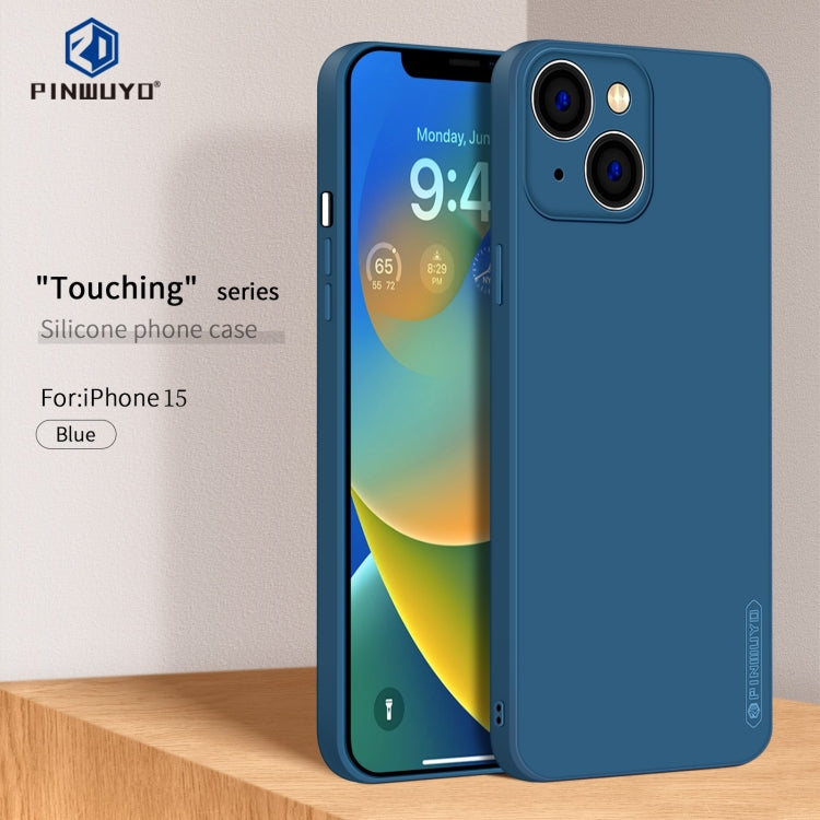 For iPhone 15 PINWUYO Sense Series Liquid Silicone TPU Phone Case(Blue) - iPhone 15 Cases by PINWUYO | Online Shopping UK | buy2fix