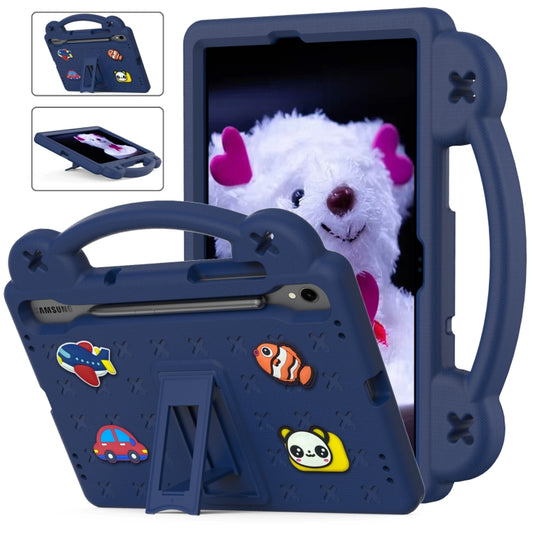 For Samsung Galaxy Tab S9 X710/X716B Handle Kickstand Children EVA Shockproof Tablet Case(Navy Blue) - Galaxy Tab S9 Cases by buy2fix | Online Shopping UK | buy2fix