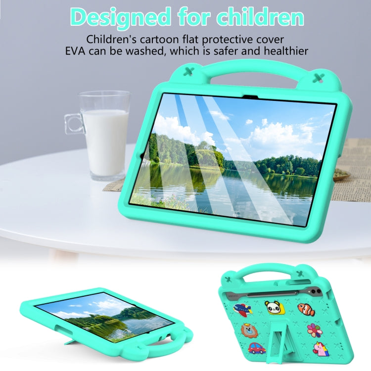 For Samsung Galaxy Tab S9+ 12.4 X810 Handle Kickstand Children EVA Shockproof Tablet Case(Mint Green) - Galaxy Tab S9+ Cases by buy2fix | Online Shopping UK | buy2fix