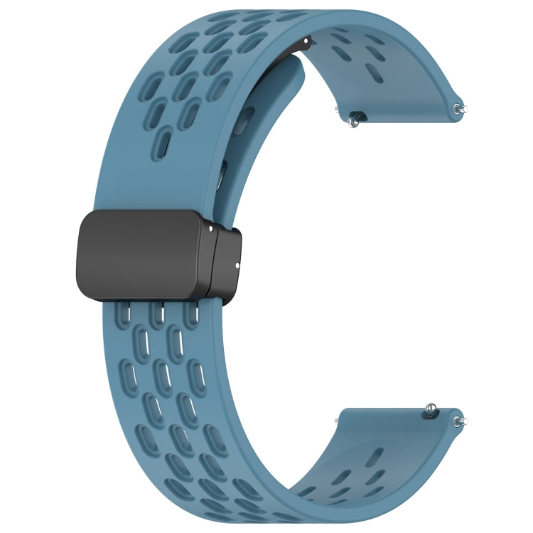 For Amazfit GTS 3 20mm Folding Magnetic Clasp Silicone Watch Band(Blue) - Watch Bands by buy2fix | Online Shopping UK | buy2fix