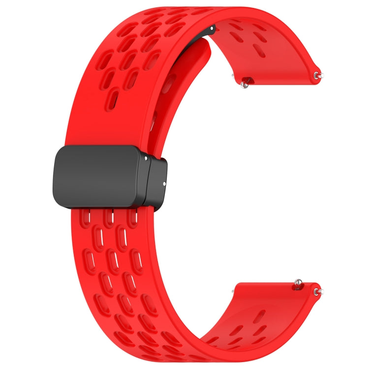 For Amazfit GTS 2E 20mm Folding Magnetic Clasp Silicone Watch Band(Red) - Watch Bands by buy2fix | Online Shopping UK | buy2fix