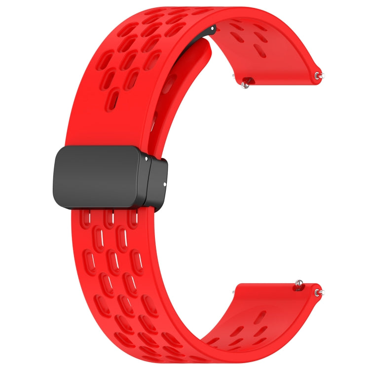 For Amazfit Pop Pro 20mm Folding Magnetic Clasp Silicone Watch Band(Red) - Watch Bands by buy2fix | Online Shopping UK | buy2fix