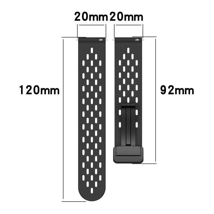 For Amazfit GTS 4 Mini 20mm Folding Magnetic Clasp Silicone Watch Band(Burgundy) - Watch Bands by buy2fix | Online Shopping UK | buy2fix