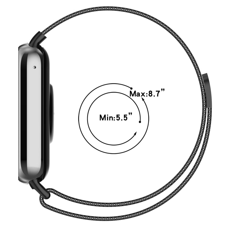For Xiaomi Mi Band 8 Pro Milan Magnetic Steel Mesh Watch Band(Black) - Watch Bands by buy2fix | Online Shopping UK | buy2fix