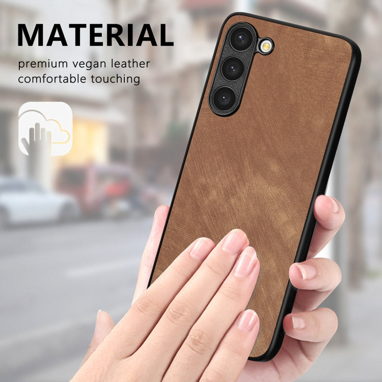 For Samsung Galaxy S22 5G Vintage Leather PC Back Cover Phone Case(Brown) - Galaxy S22 5G Cases by buy2fix | Online Shopping UK | buy2fix