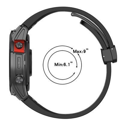 For Garmin Descent MK1 / MK2 / MK2i Quick Release Holes Magnetic Buckle Silicone Watch Band(Dark Gray) - Watch Bands by buy2fix | Online Shopping UK | buy2fix