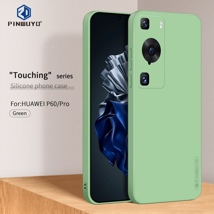 For Huawei P60 / P60 Pro PINWUYO Sense Series Liquid Silicone TPU Phone Case(Green) - Huawei Cases by PINWUYO | Online Shopping UK | buy2fix