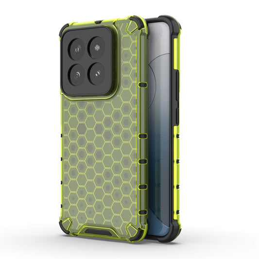 For Xiaomi 14 Pro Shockproof Honeycomb Phone Case(Green) - 14 Pro Cases by buy2fix | Online Shopping UK | buy2fix