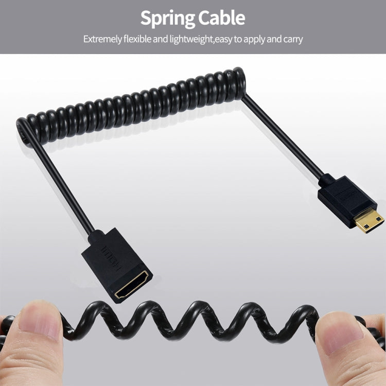 JUNSUNMAY 4K 60Hz Mini HDMI Male to HDMI 2.0V Female Spring Cable, Length:1.8m(Straight) - Cable by JUNSUNMAY | Online Shopping UK | buy2fix