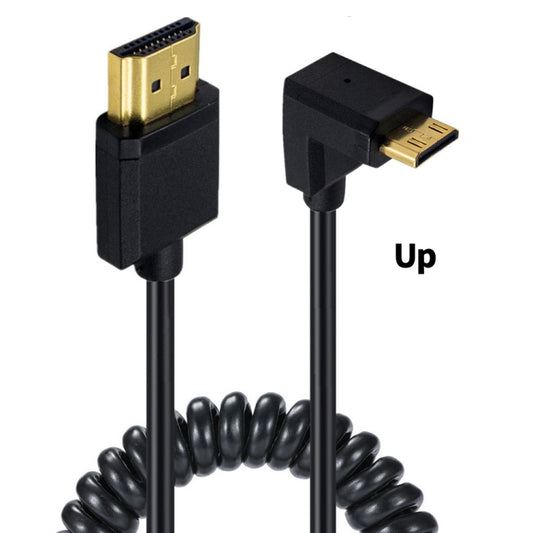 JUNSUNMAY 4K 60Hz Mini HDMI Male to HDMI 2.0V Male Spring Cable, Length:1.2m(Up) - Cable by JUNSUNMAY | Online Shopping UK | buy2fix