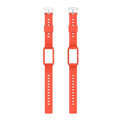 For Fitbit Charge 6 / 5 / 4 / 3 Armor Integrated TPU Watch Band(Orange) - Watch Bands by buy2fix | Online Shopping UK | buy2fix
