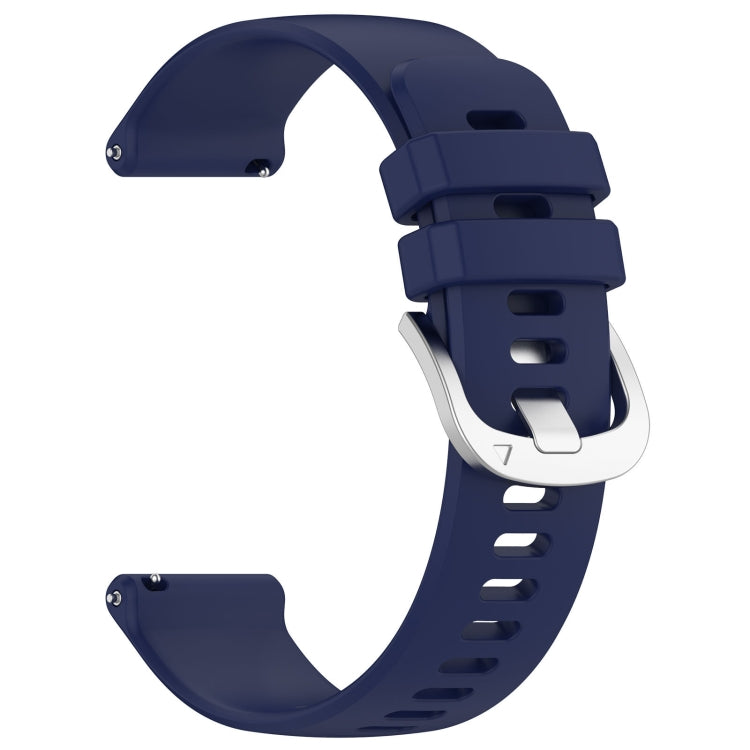 For Garmin Vivomove Sport Liquid Glossy Silver Buckle Silicone Watch Band(Dark Blue) - Watch Bands by buy2fix | Online Shopping UK | buy2fix