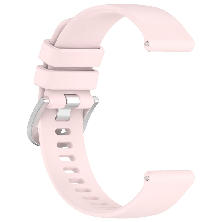 For Garmin VivoMove Style / Vivomove Liquid Glossy Silver Buckle Silicone Watch Band(Pink) - Watch Bands by buy2fix | Online Shopping UK | buy2fix