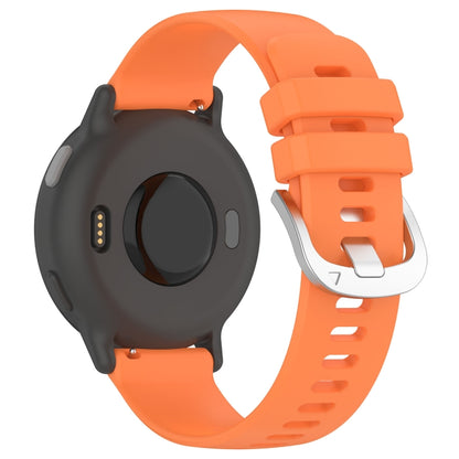 For Garmin Vivomove HR Sport Liquid Glossy Silver Buckle Silicone Watch Band(Orange) - Watch Bands by buy2fix | Online Shopping UK | buy2fix