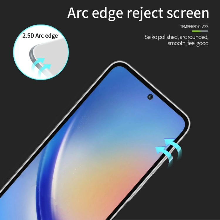 For Samsung Galaxy A35 / A55 MOFI 9H 2.5D Full Screen Tempered Glass Film(Black) - Galaxy Tempered Glass by MOFI | Online Shopping UK | buy2fix
