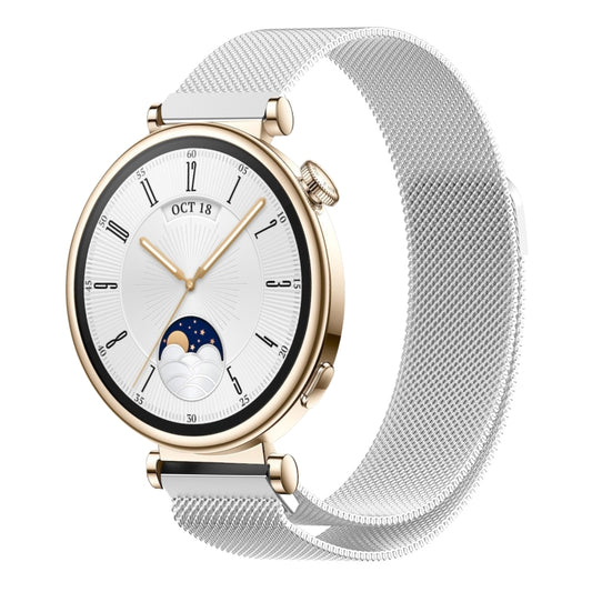 For Huawei Watch GT4 41mm Milan Magnetic Steel Mesh Watch Band(Silver) - Watch Bands by buy2fix | Online Shopping UK | buy2fix
