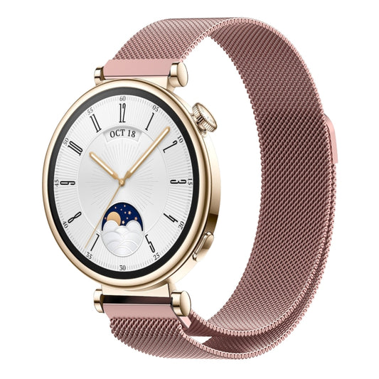 For Huawei Watch GT4 41mm Milan Magnetic Steel Mesh Watch Band(Pink) - Watch Bands by buy2fix | Online Shopping UK | buy2fix