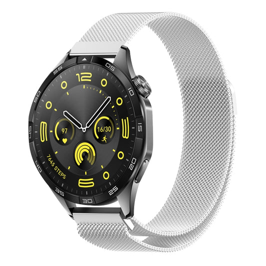 For Huawei Watch GT4 46mm Milan Magnetic Steel Mesh Watch Band(Silver) - Watch Bands by buy2fix | Online Shopping UK | buy2fix