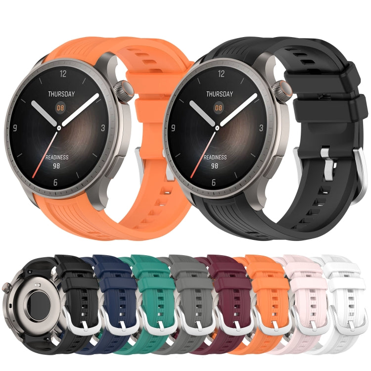 For Amazfit Balance A2286 Vertical Texture Silicone Watch Band(Wine) - Watch Bands by buy2fix | Online Shopping UK | buy2fix