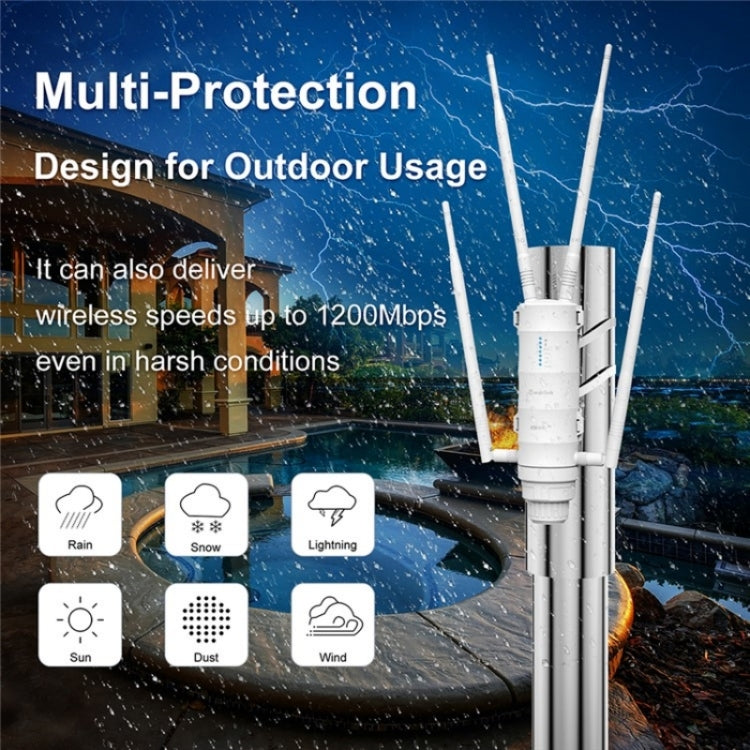 WAVLINK WN572HE4D AC1200 4G LTE WiFi Dual Band 4 Detachable Antennas Router, Plug:UK Plug - Wireless Routers by WAVLINK | Online Shopping UK | buy2fix