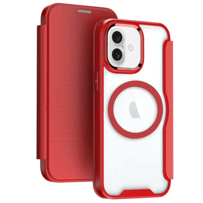 For iPhone 16 Plus RFID Blocking Adsorption Flip MagSafe Leather Phone Case(Red) - iPhone 16 Plus Cases by buy2fix | Online Shopping UK | buy2fix